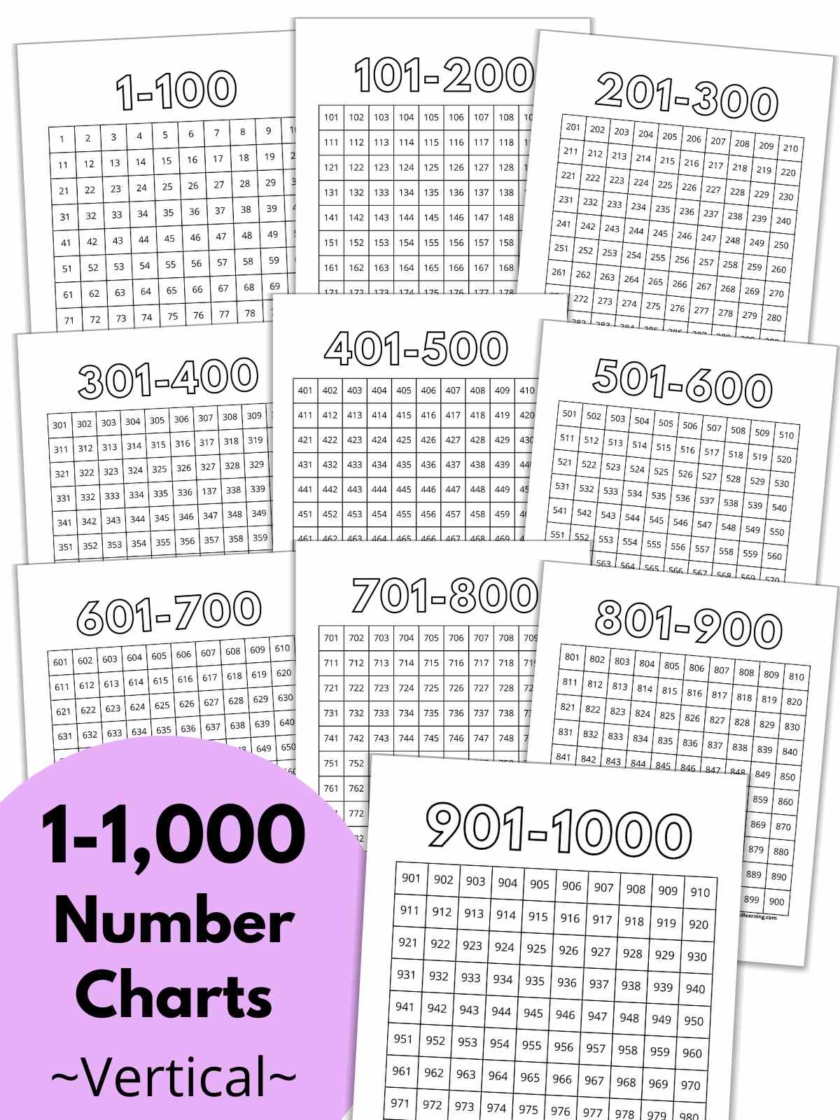 Printable Hundreds Chart 1 - 1000 Printable Hundreds Chart 1 - 1000