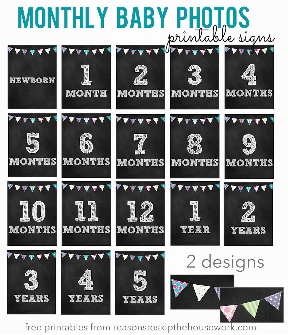 Printable Month Baby Signs