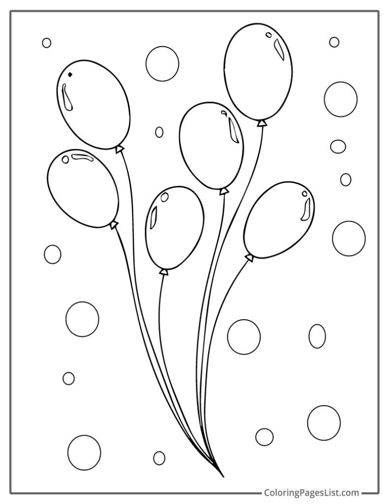 Printable Sheet Of Balloons