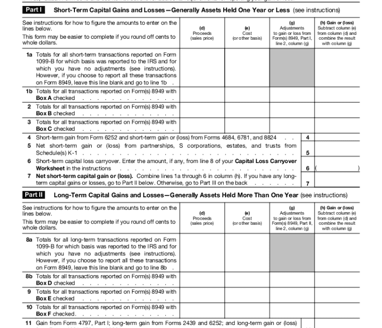 2024 Form IRS 1040 Schedule D Fill Online Printable Fillable
