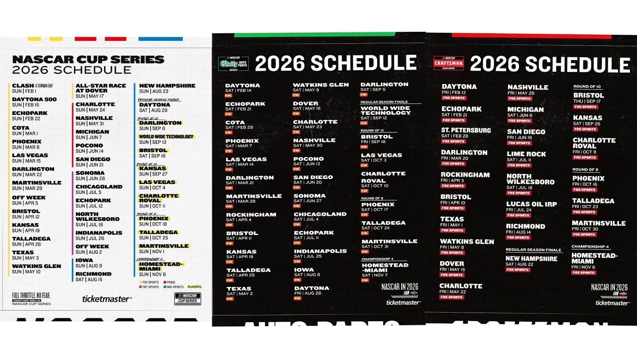 Printable 2026 Nascar Race Schedule