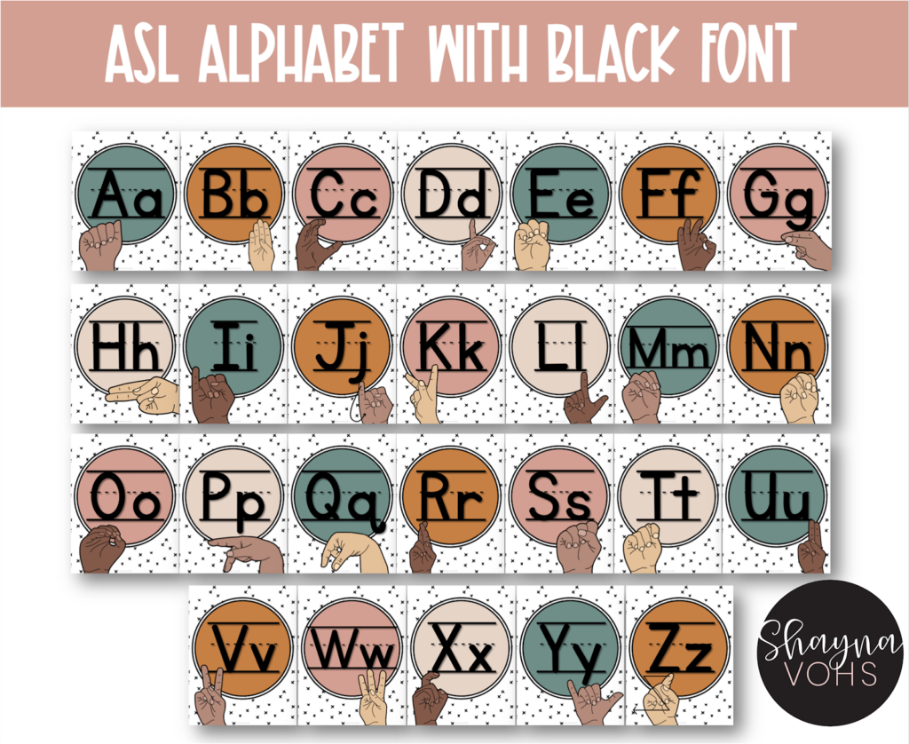 Sign Language Letters Printable Nice Design