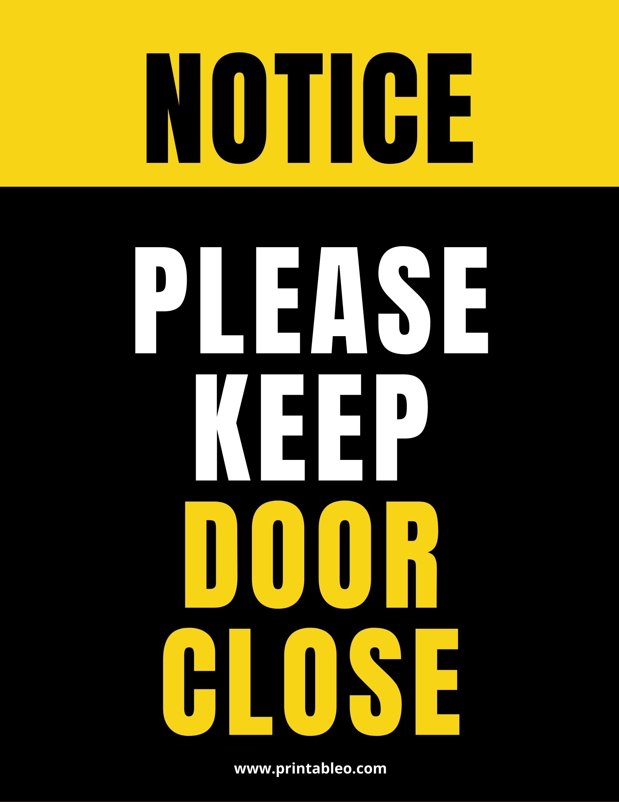 Please Keep Door Closed Printable Sign Please Keep Door Closed Printable Sign