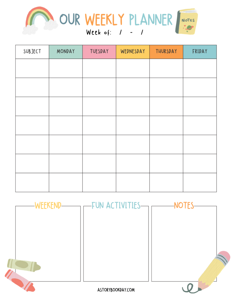 A Simple Free Printable Weekly Homeschool Planning Page For Moms A Simple Free Printable Weekly Homeschool Planning Page For Moms