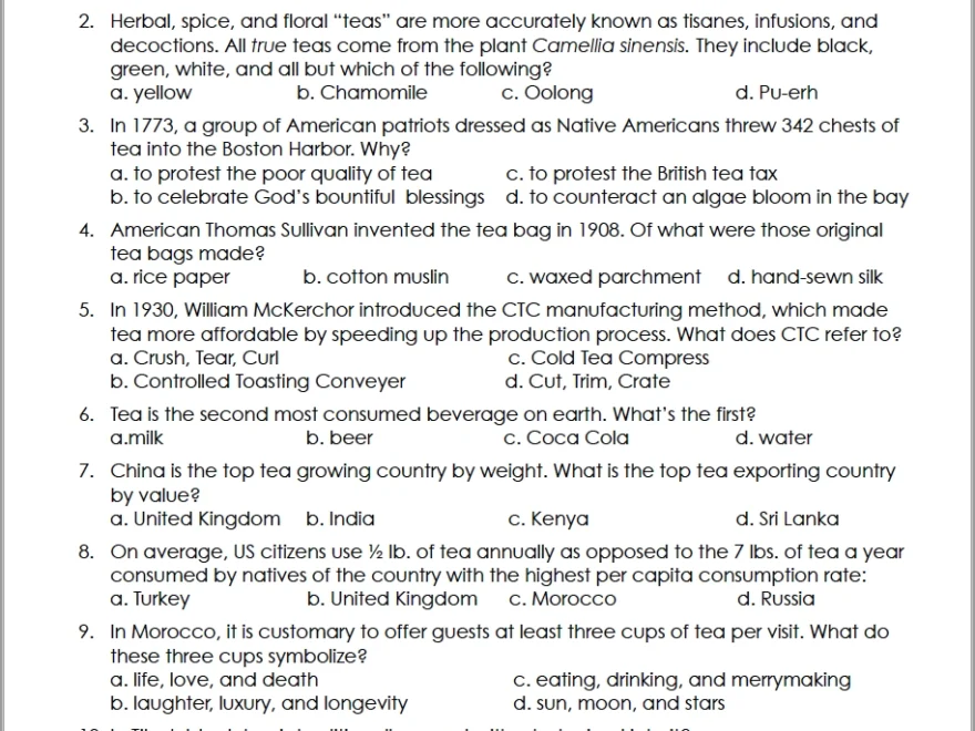 A Tea Time Trivia Test For Hot Tea Month Flanders Family Home Life