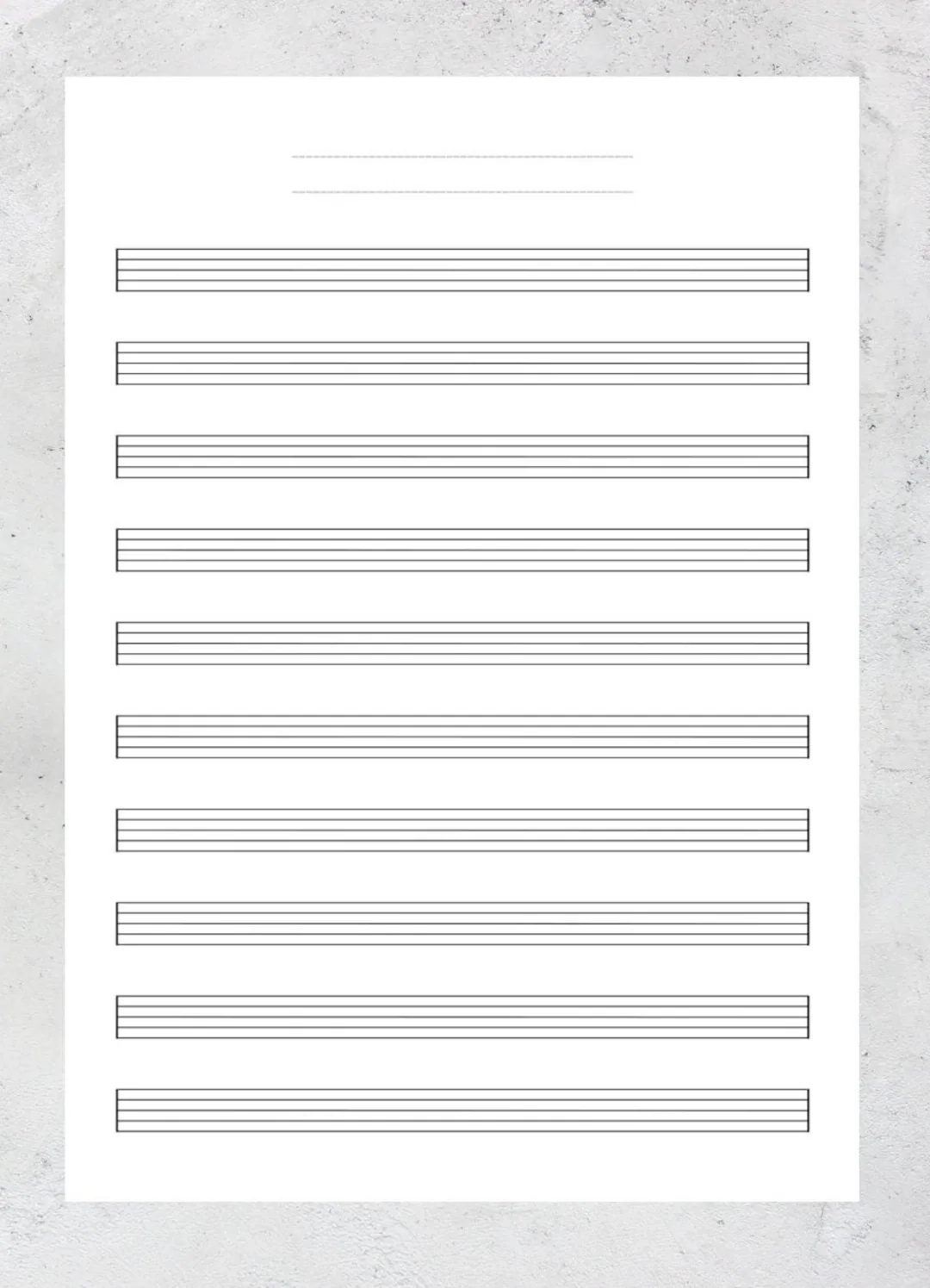 Printable Empty Sheet Music