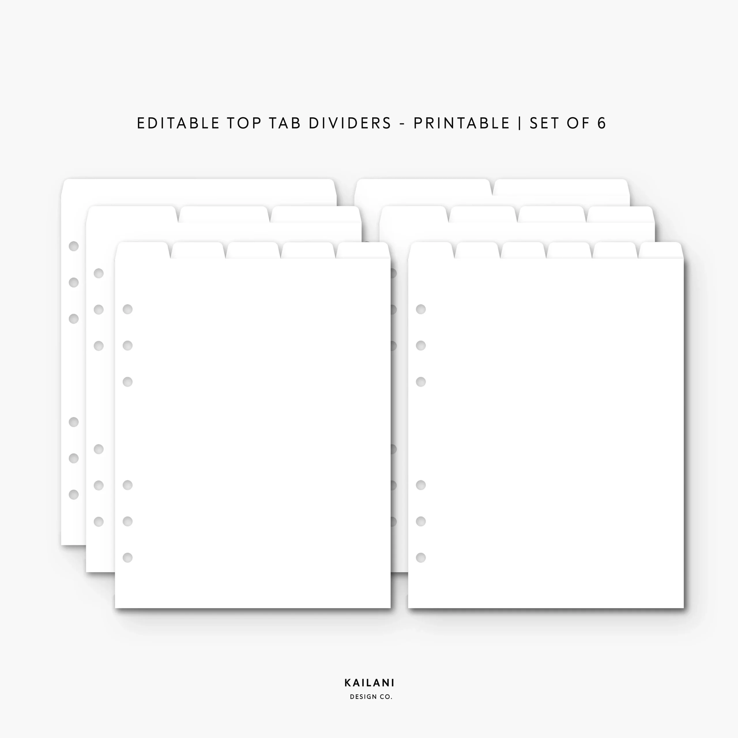A5 Editable Dividers Printable Divider Tabs Top Tab Dividers A5 Editable Dividers Printable Divider Tabs Top Tab Dividers