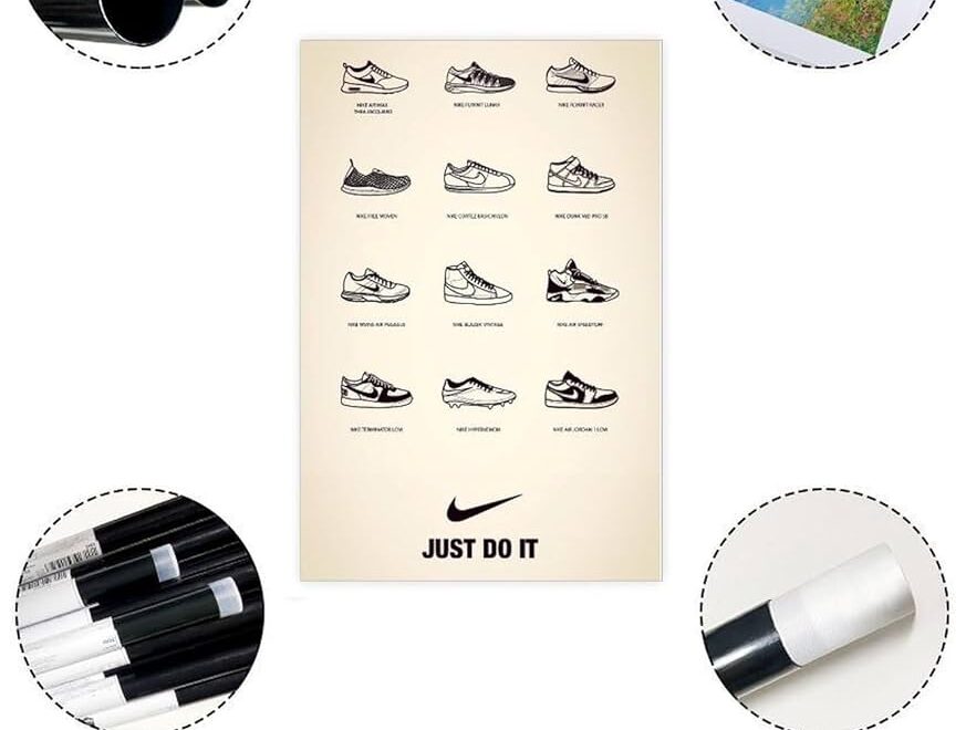 Amazon de Nike Just Do It All Kinds Of Shoes Collection Wandkunst Deco Poster Leinwandposter Wandkunst Dekordruck Bild Gem lde F r Wohnzimmer