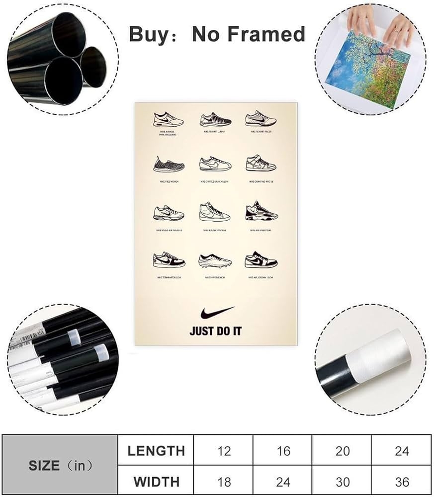 Amazon de Nike Just Do It All Kinds Of Shoes Collection Wandkunst Deco Poster Leinwandposter Wandkunst Dekordruck Bild Gem lde F r Wohnzimmer 