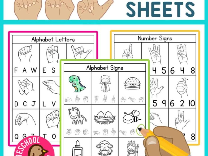 ASL Worksheets Preschool Mom