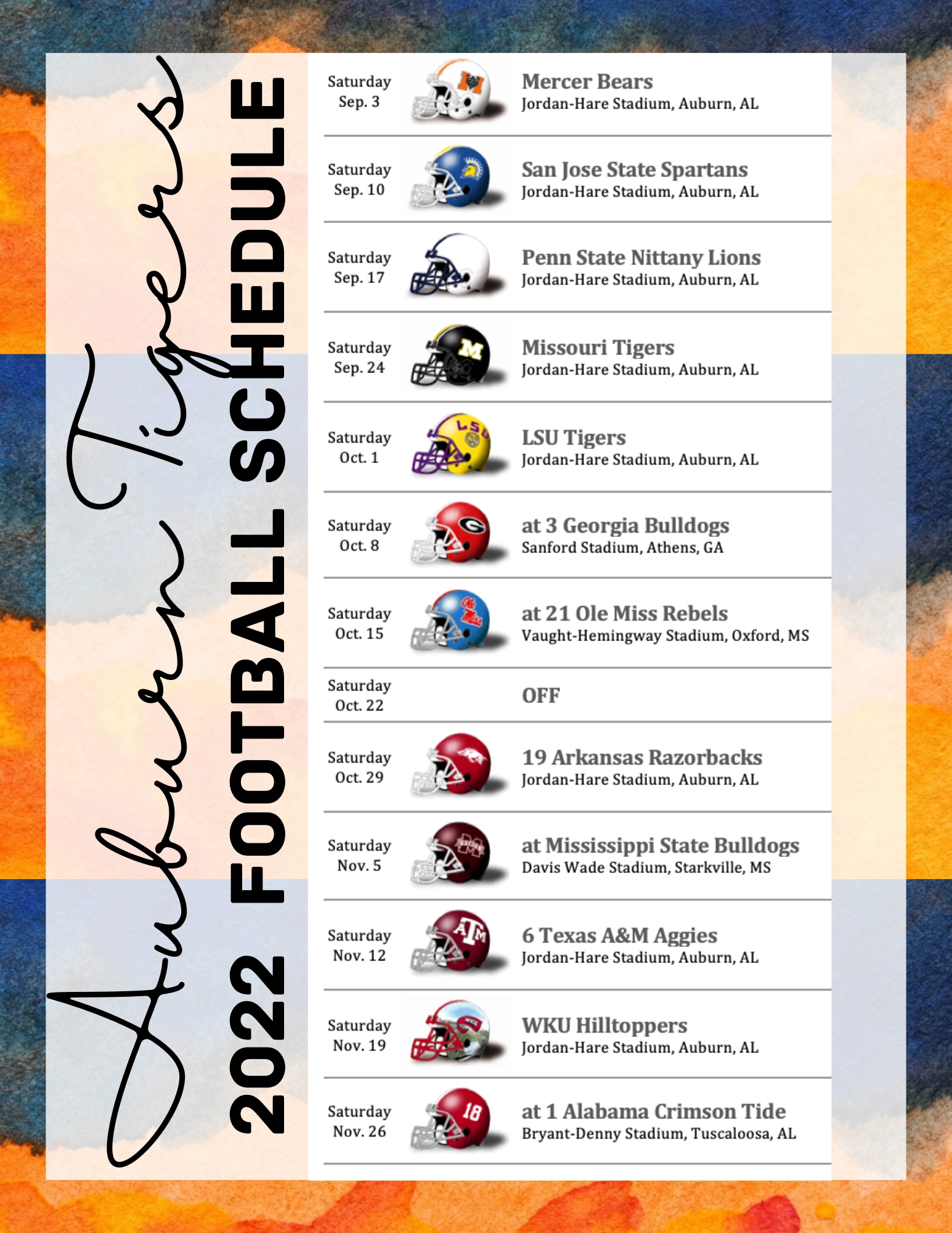 Auburn Tigers 2022 Football Schedule Freebie Simply Elliott Auburn Tigers 2022 Football Schedule Freebie Simply Elliott