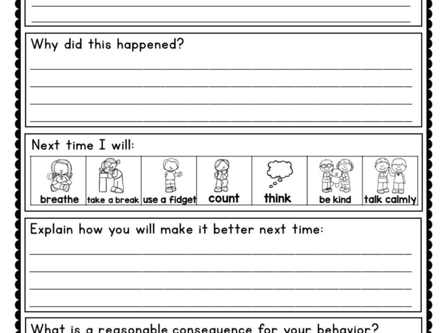 Behavior Reflection Sheets