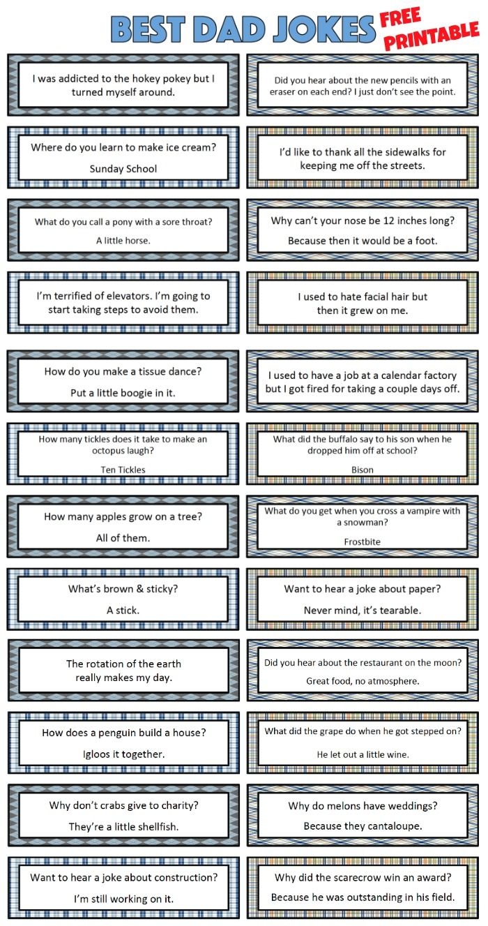 Best Dad Jokes Free Printable Moms amp Munchkins