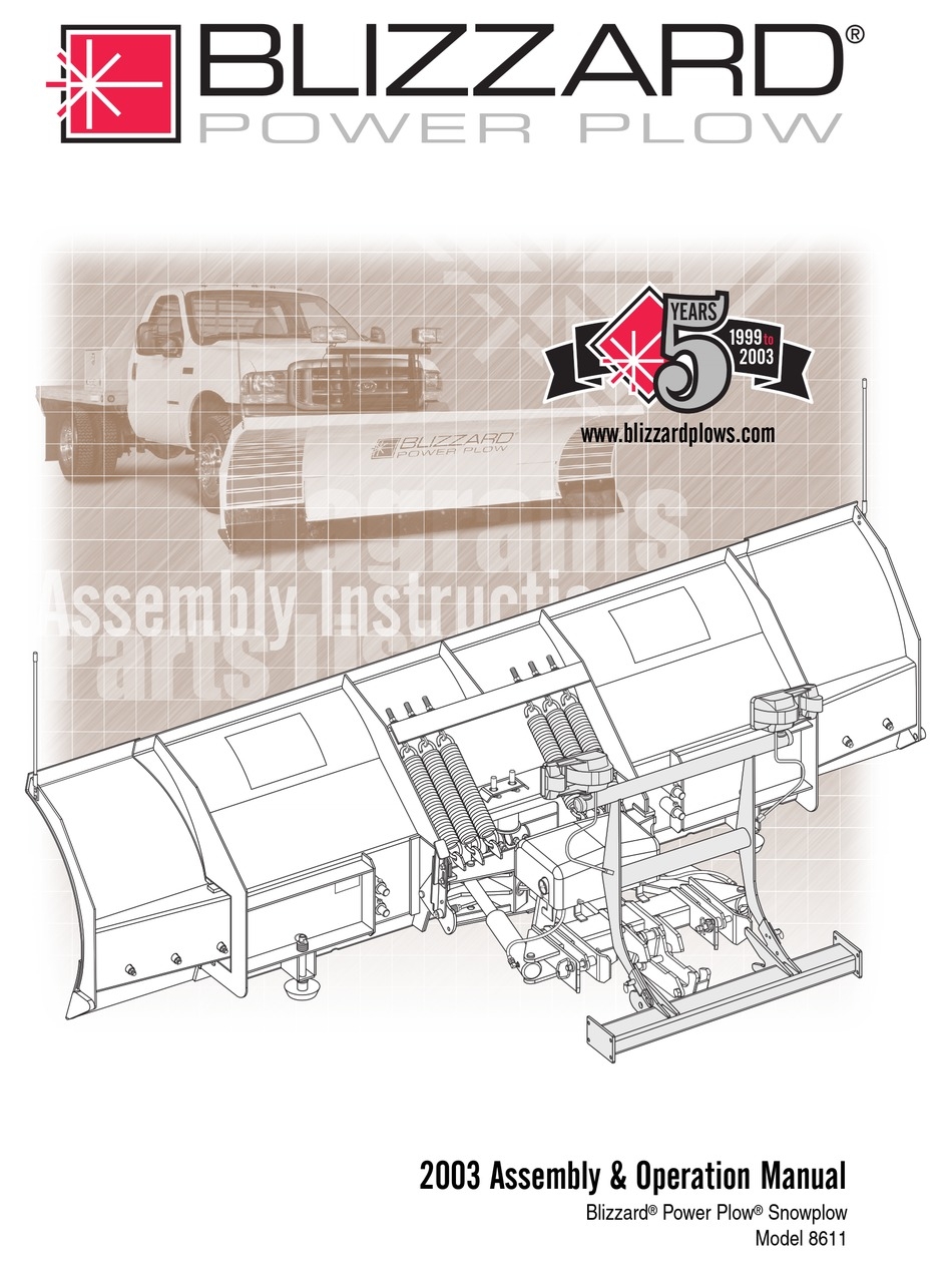 BLIZZARD POWER PLOW 8611 SNOW BLOWER ASSEMBLY amp OPERATION MANUAL 