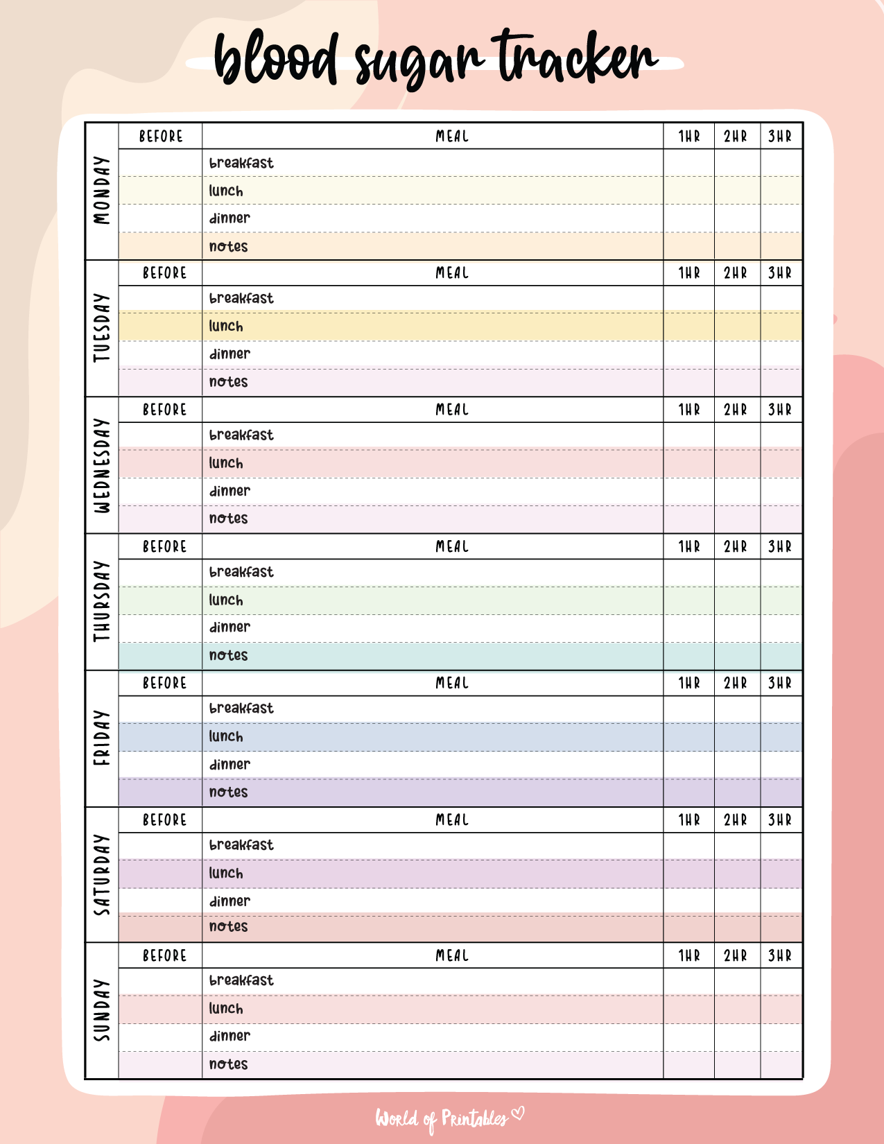 Blood Sugar Logs World Of Printables