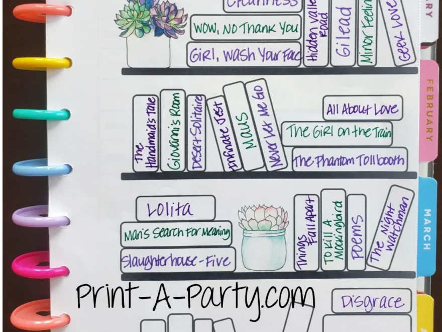 Book Tracker Reading Log Book Log POTTED PLANTS SUCCULENTS