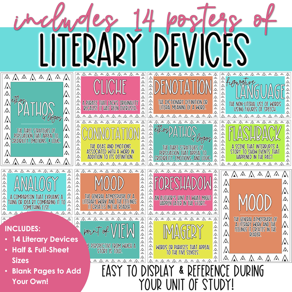 Bright amp Bold Literary Device amp Figurative Language Posters