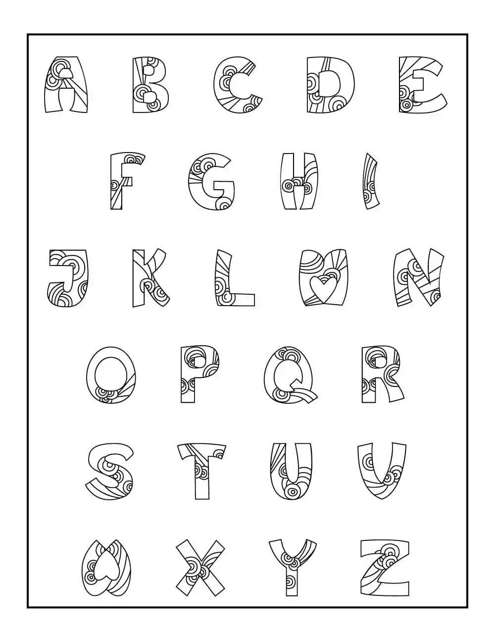 Bubble Letters Alphabet Printable Printable Party Favors