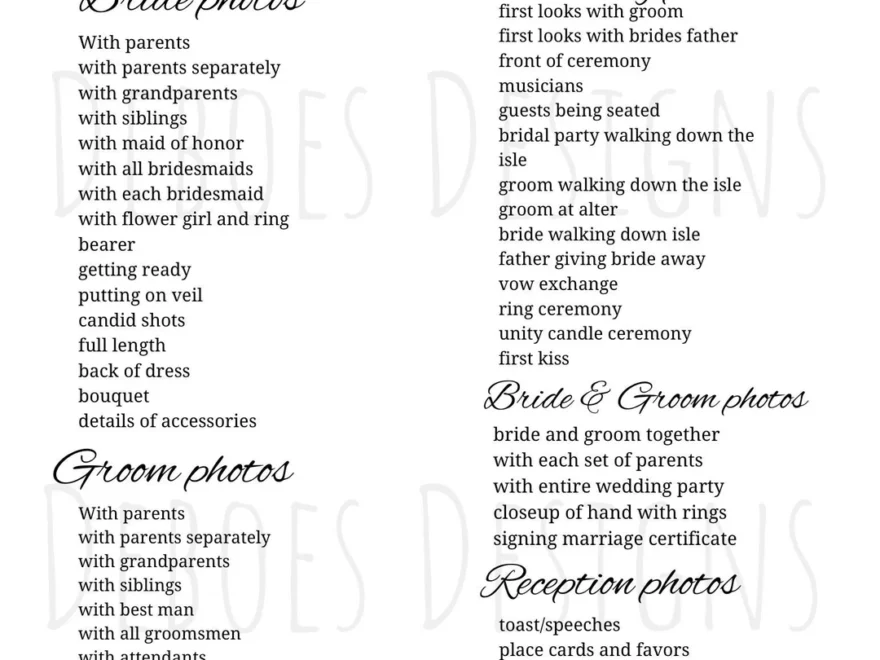 Buy Printable Wedding Photo List For The Photographer Wedding Pictures Digital Download Wedding Printable Wedding Planning Online In India