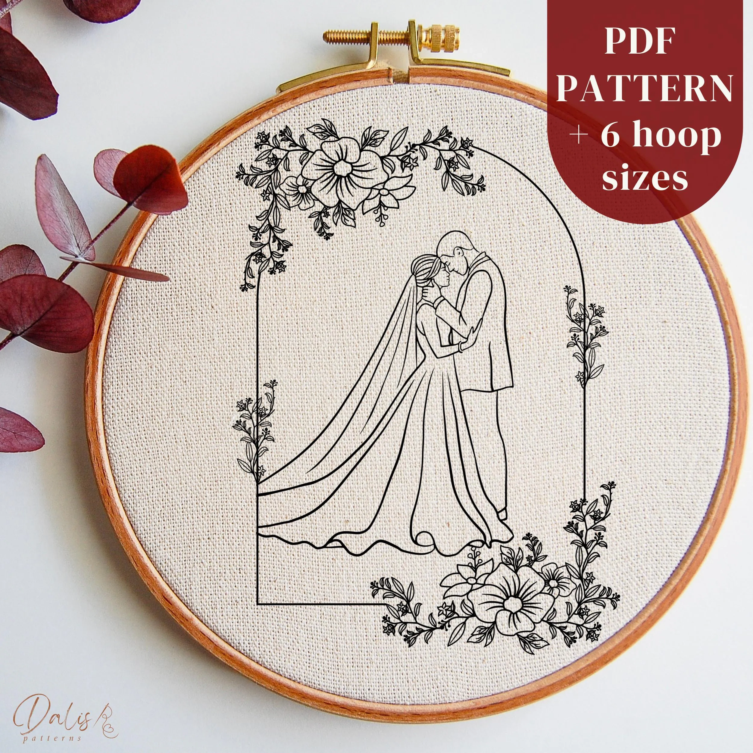 Buy Wedding Embroidery PDF Pattern Template Groom And Bride In 