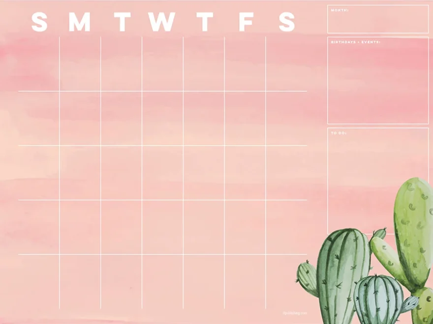 Cactus Mini Open Dated Desk Pad TF Publishing Calendars