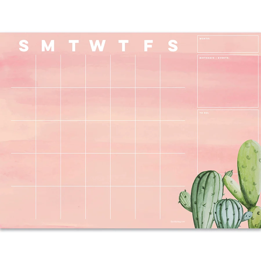 Cactus Mini Open Dated Desk Pad TF Publishing Calendars Cactus Mini Open Dated Desk Pad TF Publishing Calendars