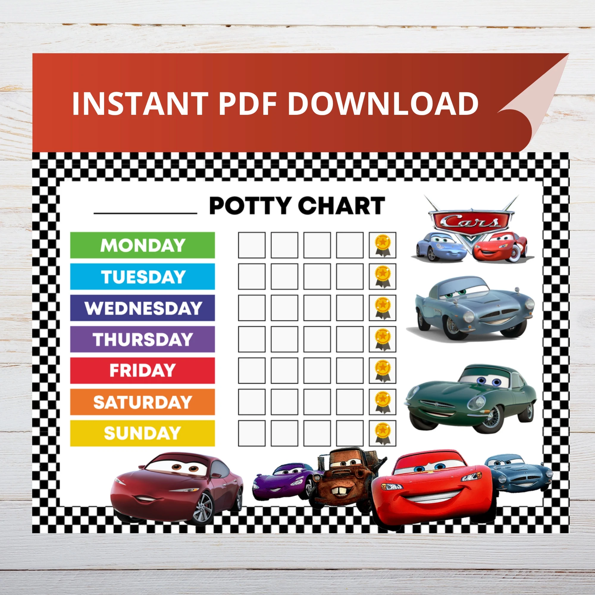 Printable Potty Chart Cars