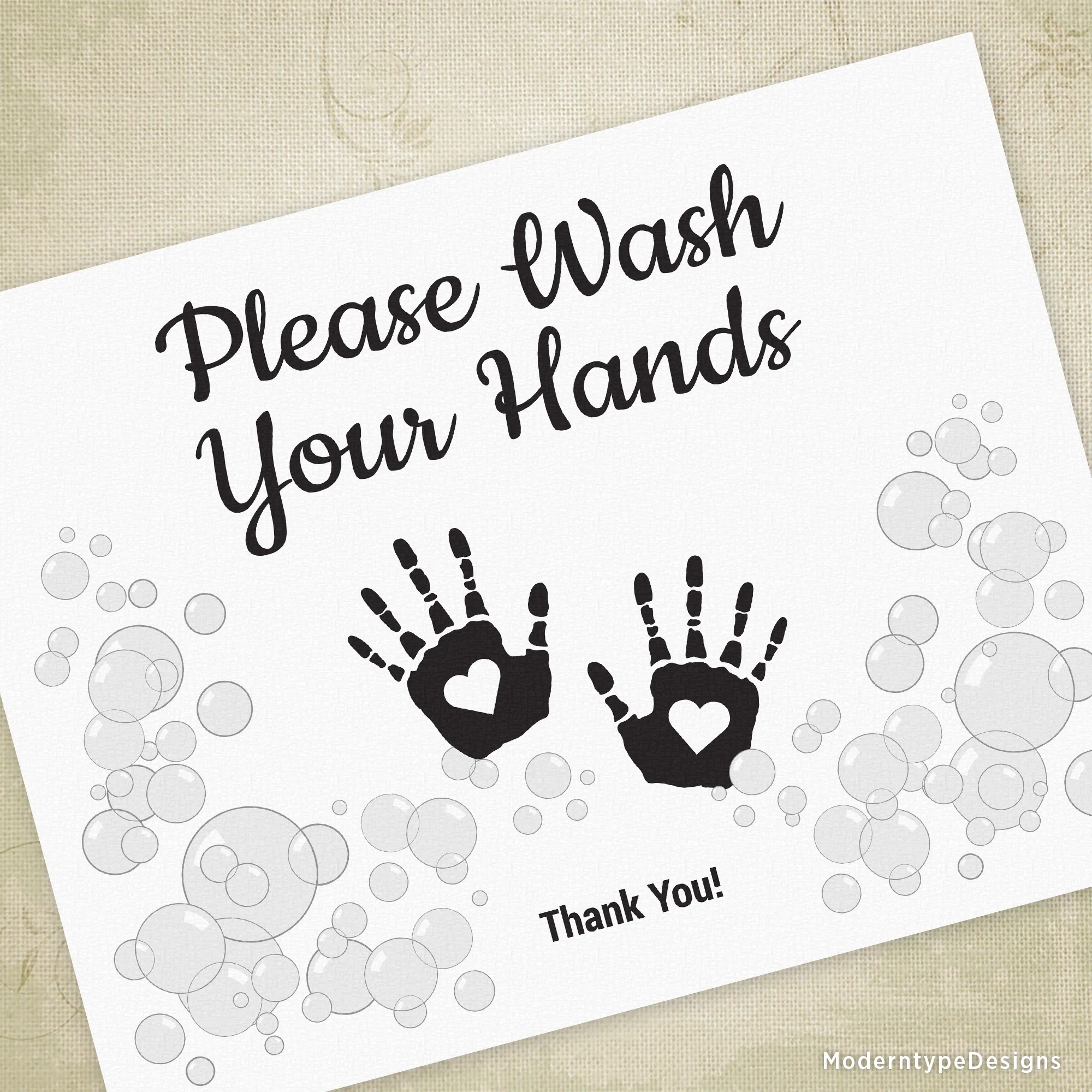 children s wash hands printable sign