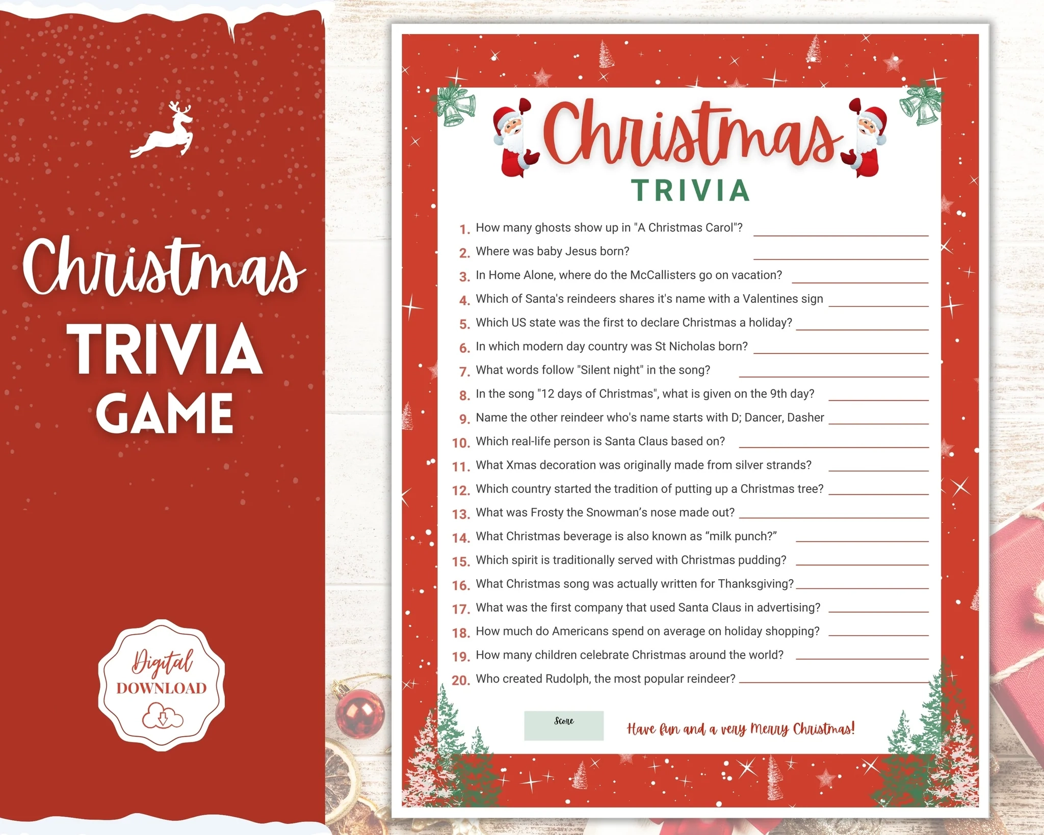 Christmas Trivia Game Holiday Game Printables amp Xmas Party Games