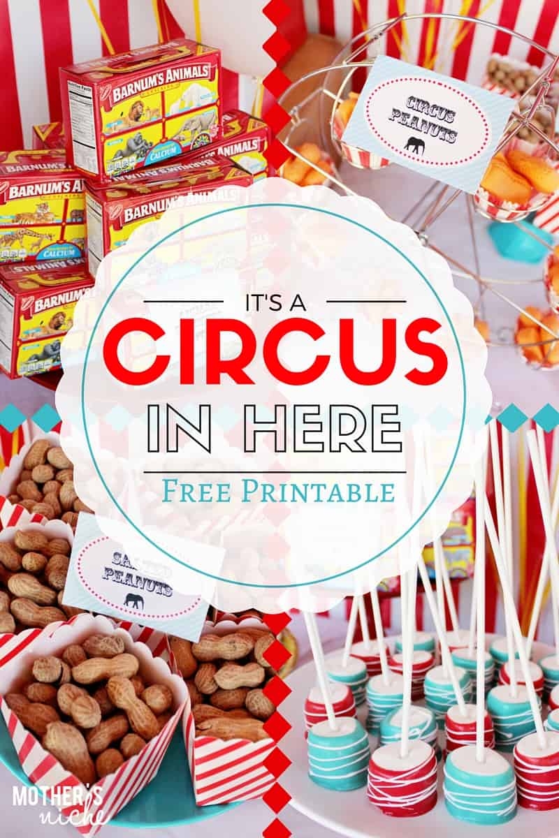 Vintage Circus Theme Printable Meal Planner