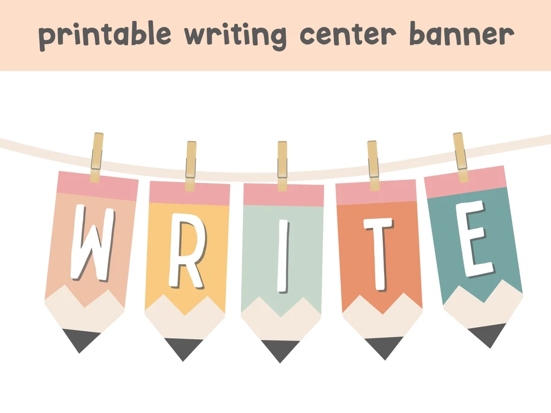 Classroom Writing Center Banner Printable Write Banner Classroom 