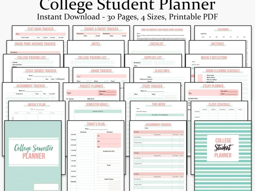 College Student Planner Printable