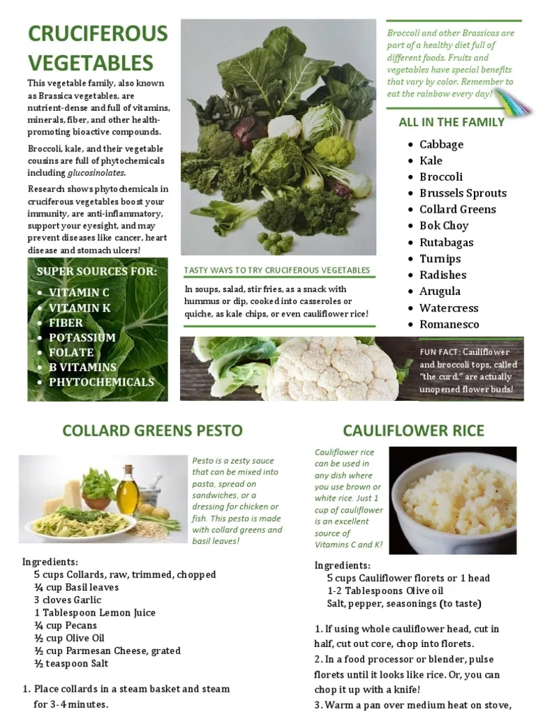 Cruciferousveggies Handout PDF Broccoli Cauliflower Cruciferousveggies Handout PDF Broccoli Cauliflower
