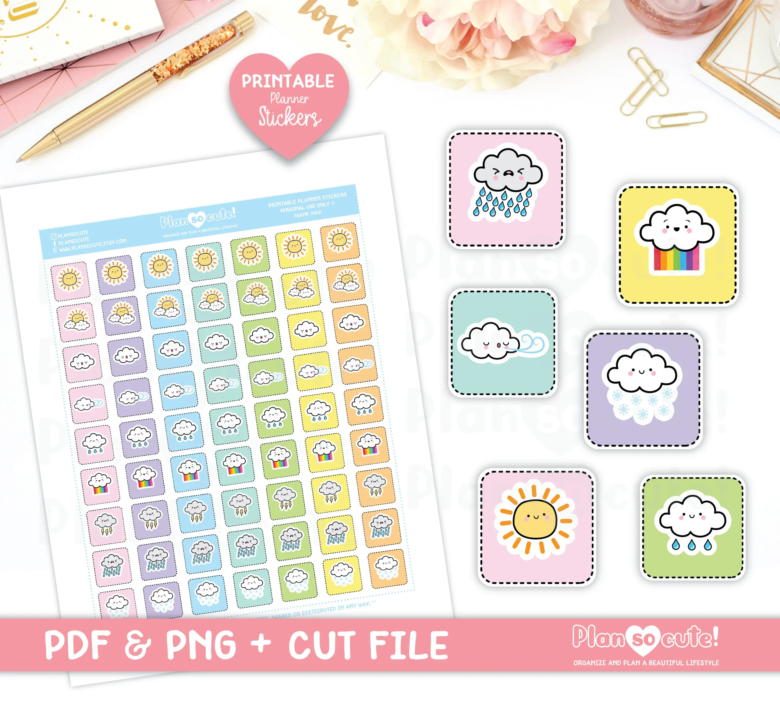 Cute Kawaii Weather Printable Planner Stickers Hobonichi Weeks Cricut And Silhouette Files Bullet Journal Stickers Cute Kawaii Weather Printable Planner Stickers Hobonichi Weeks Cricut And Silhouette Files Bullet Journal Stickers