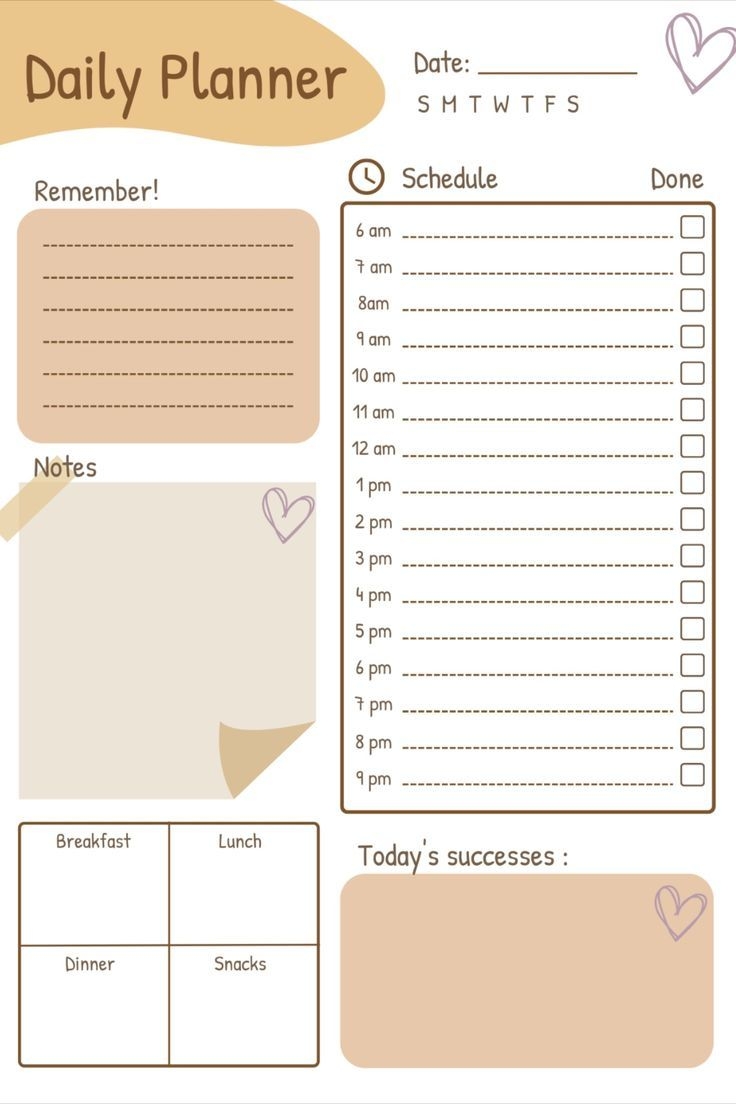 Daily Planner Printable PDF Editable A4 A5 Letter Size