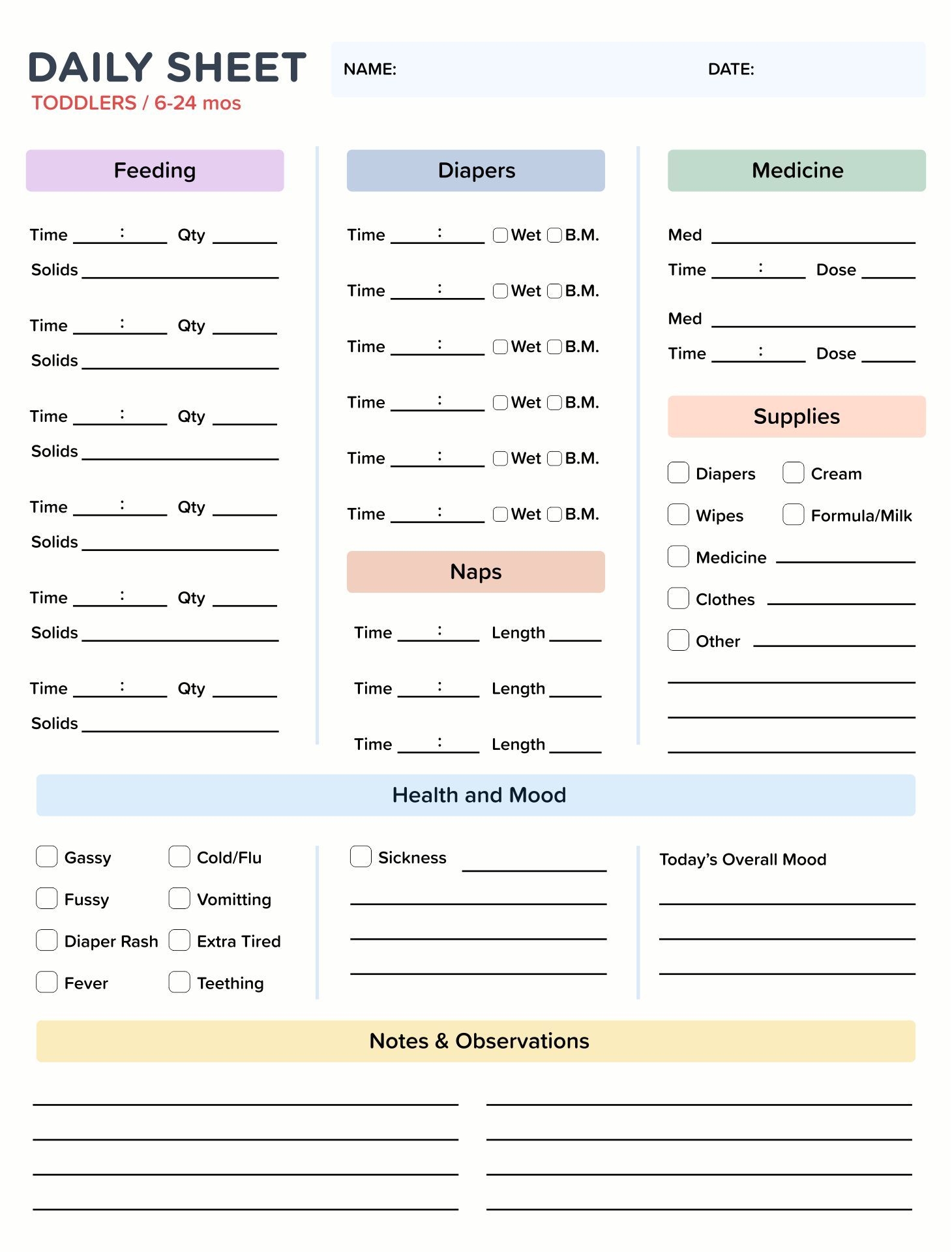 Daily Sheets For Toddlers 10 Free PDF Printables Printablee