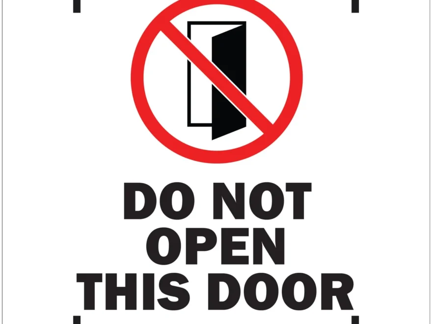 Do Not Open This Door Schild A4 PDF Sicherheits T rschild