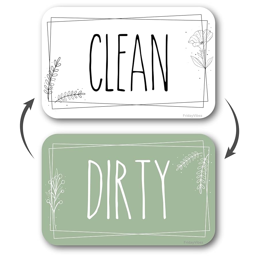 Double Sided Dishwasher Magnet Clean Dirty Sign Clean And Dirty Magnet For Dishwasher Dirty Or Clean Magnetic Signs Clean Dirty For Stainless Steel 
