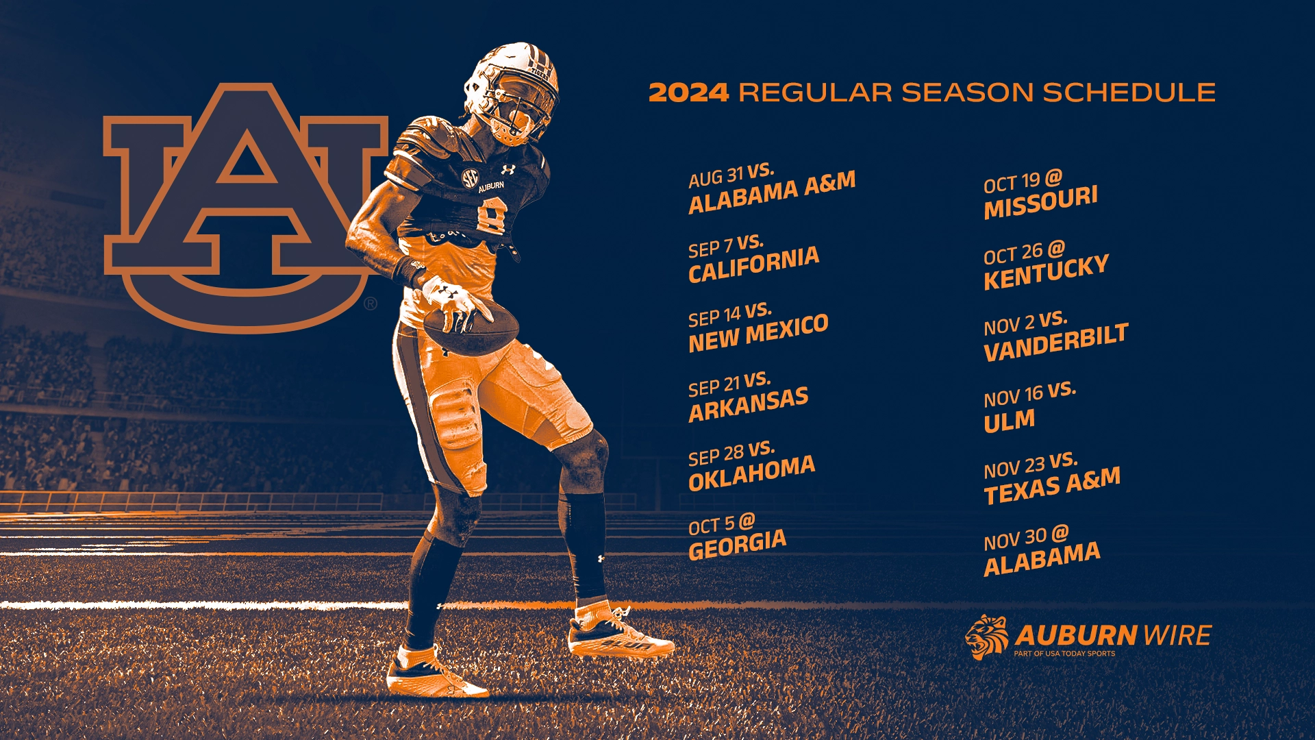 Downloadable 2024 Auburn Tigers Football Schedule Downloadable 2024 Auburn Tigers Football Schedule