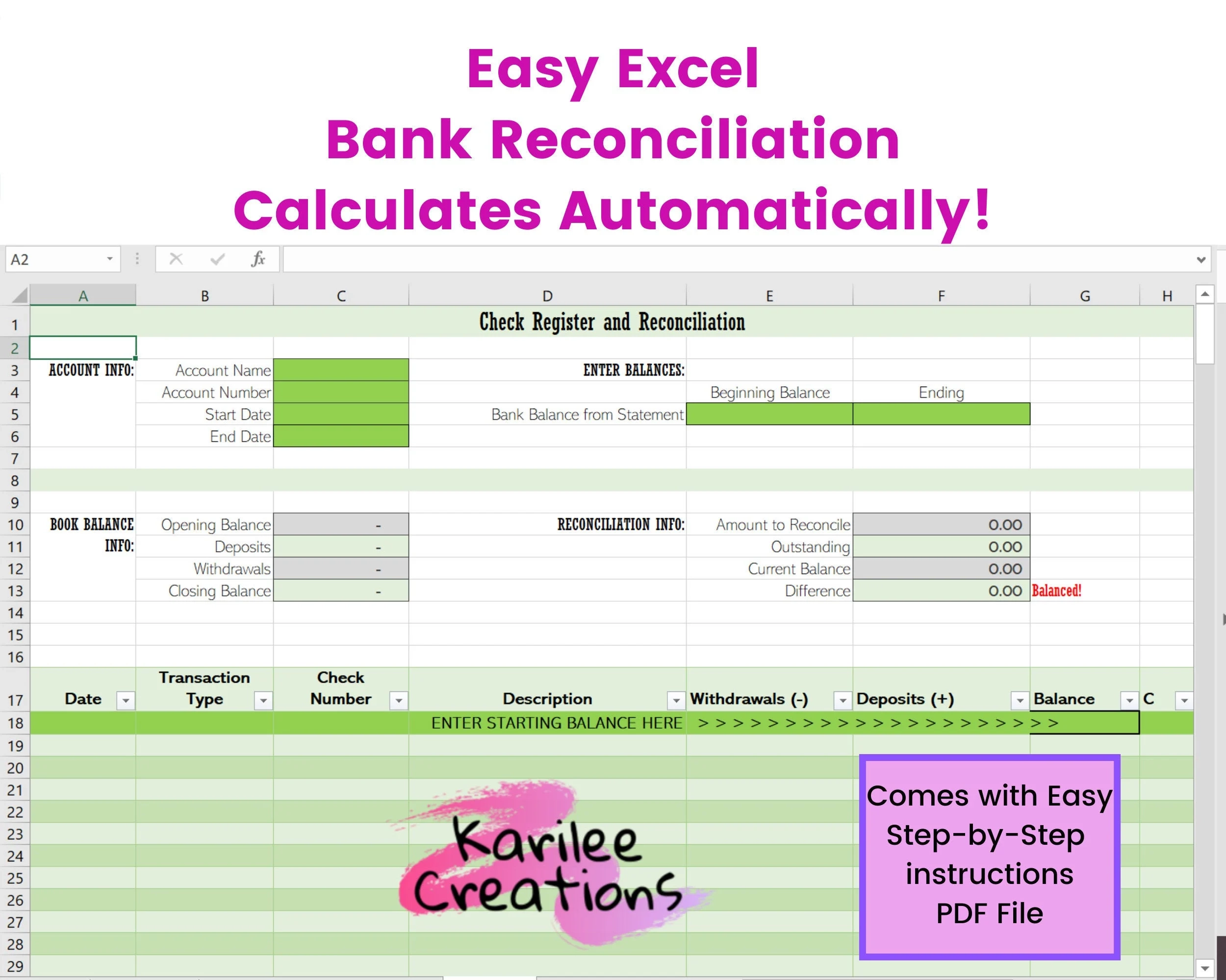 Reconciliationeasy Printable Check Book Reconciliation Sheet Reconciliationeasy Printable Check Book Reconciliation Sheet