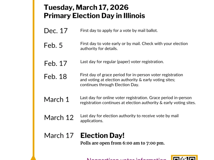 Election Calendar League Of Women Voters Of Illinois