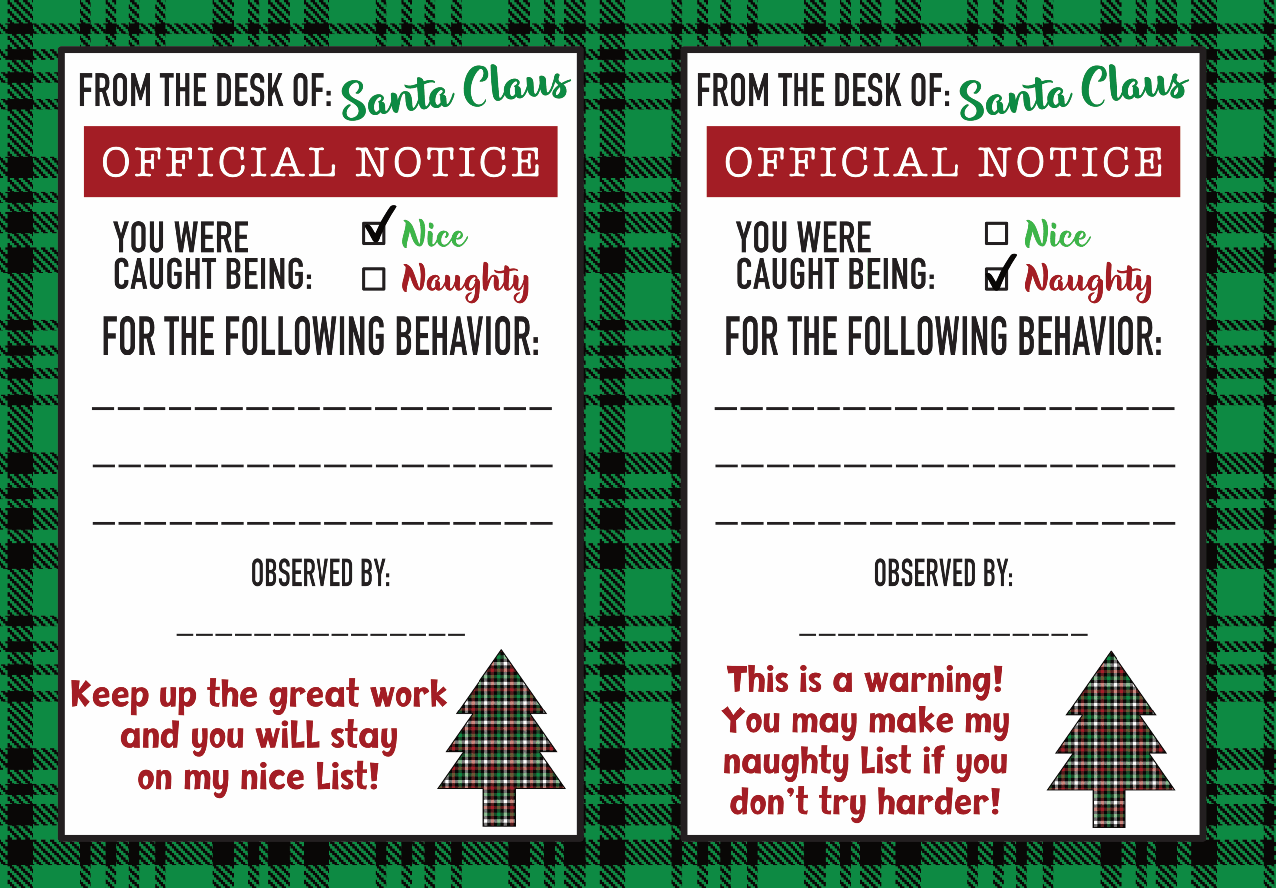 Printable Good And Bad Lists