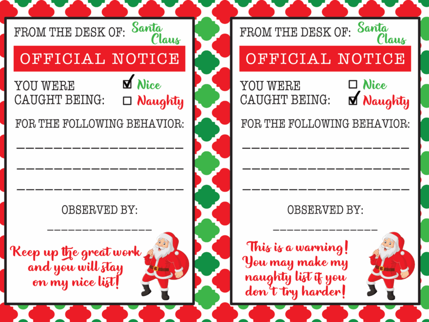 Elf Naughty Or Nice List Printable Elf On The Shelf A Sparkle