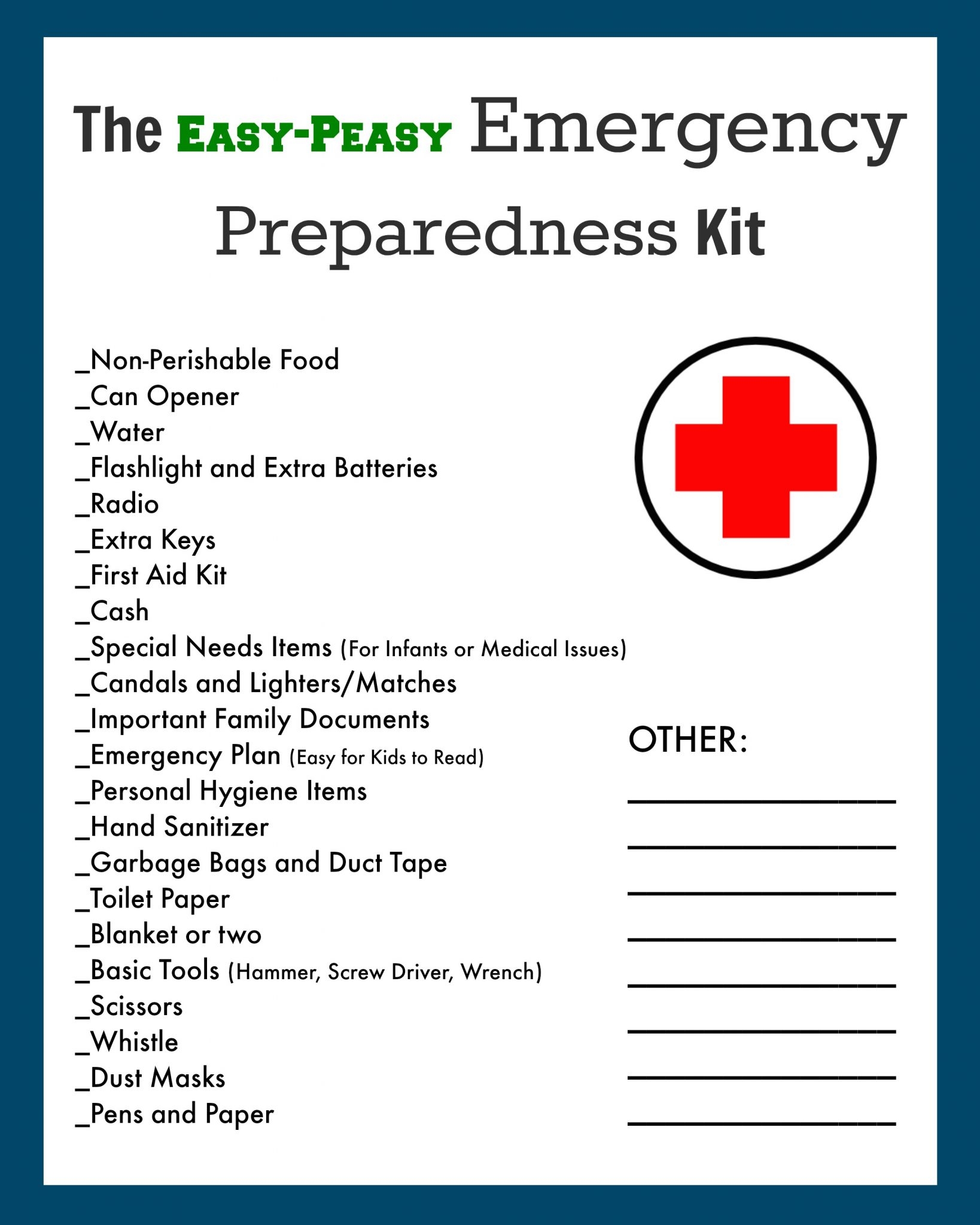 Emergency Evacuation Preparedness Kit Free Printable Checklist Emergency Evacuation Preparedness Kit Free Printable Checklist