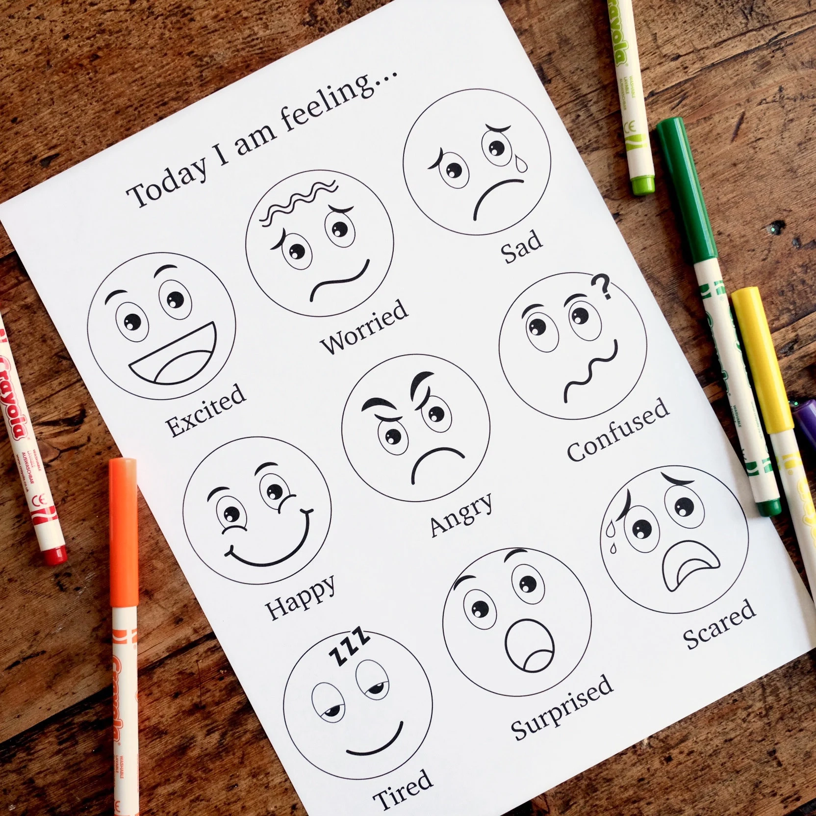 Emotions Colouring Sheet Today I Am Feeling 9 Emotion Faces Emotions Colouring Sheet Today I Am Feeling 9 Emotion Faces