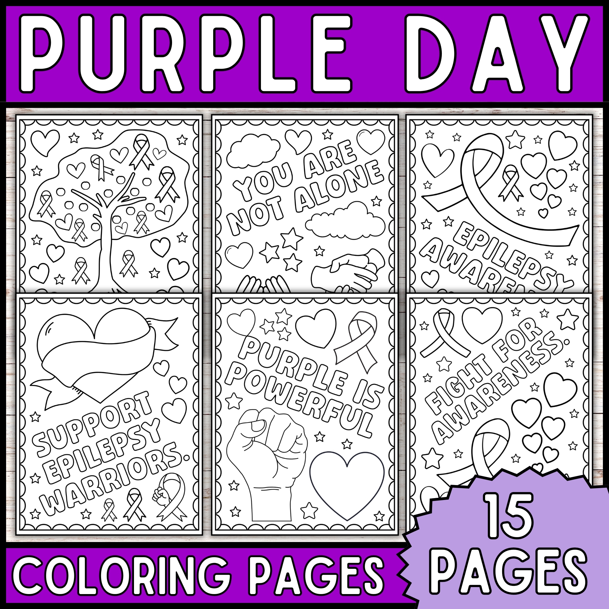 Epilepsy Awareness Day Coloring Pages Purple Ribbon Day Coloring 