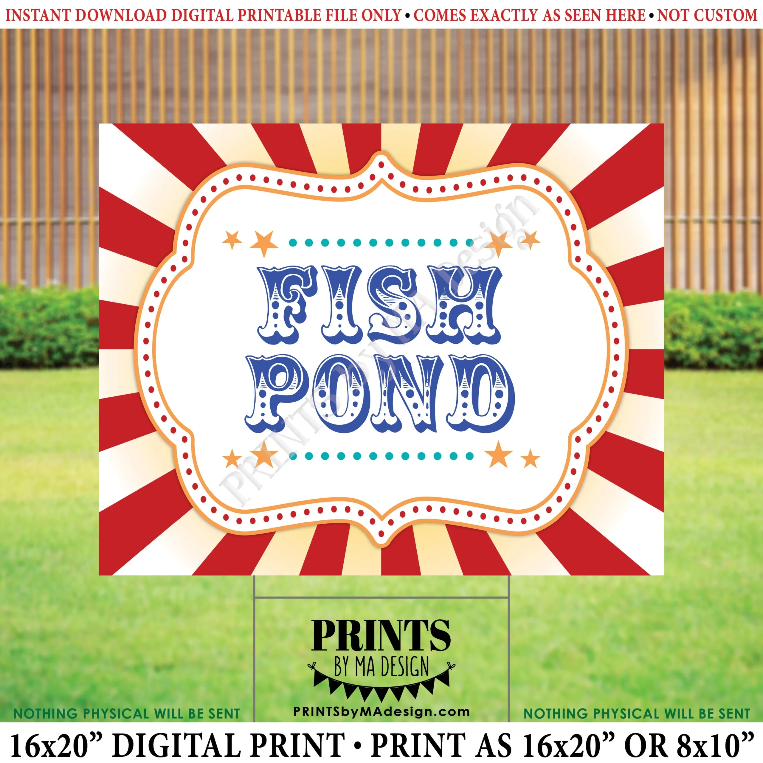 Fish Pond Sign Carnival Activities Sign Carnival circus Party Fish Pond Sign Carnival Activities Sign Carnival circus Party