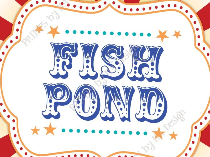 Fish Pond Sign Carnival Activities Sign Carnival circus Party