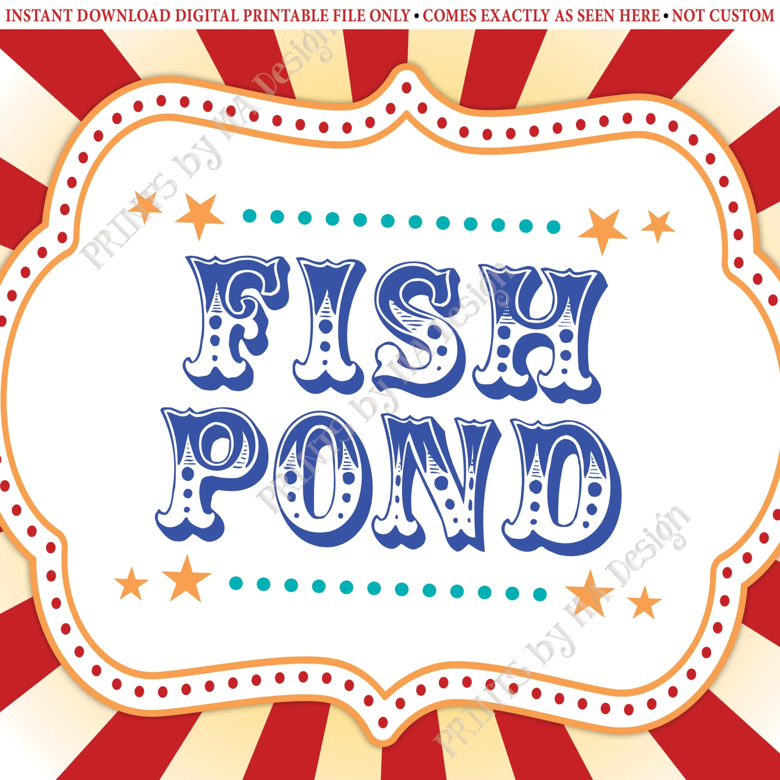 Fish Pond Sign Carnival Activities Sign Carnival circus Party Fish Pond Sign Carnival Activities Sign Carnival circus Party