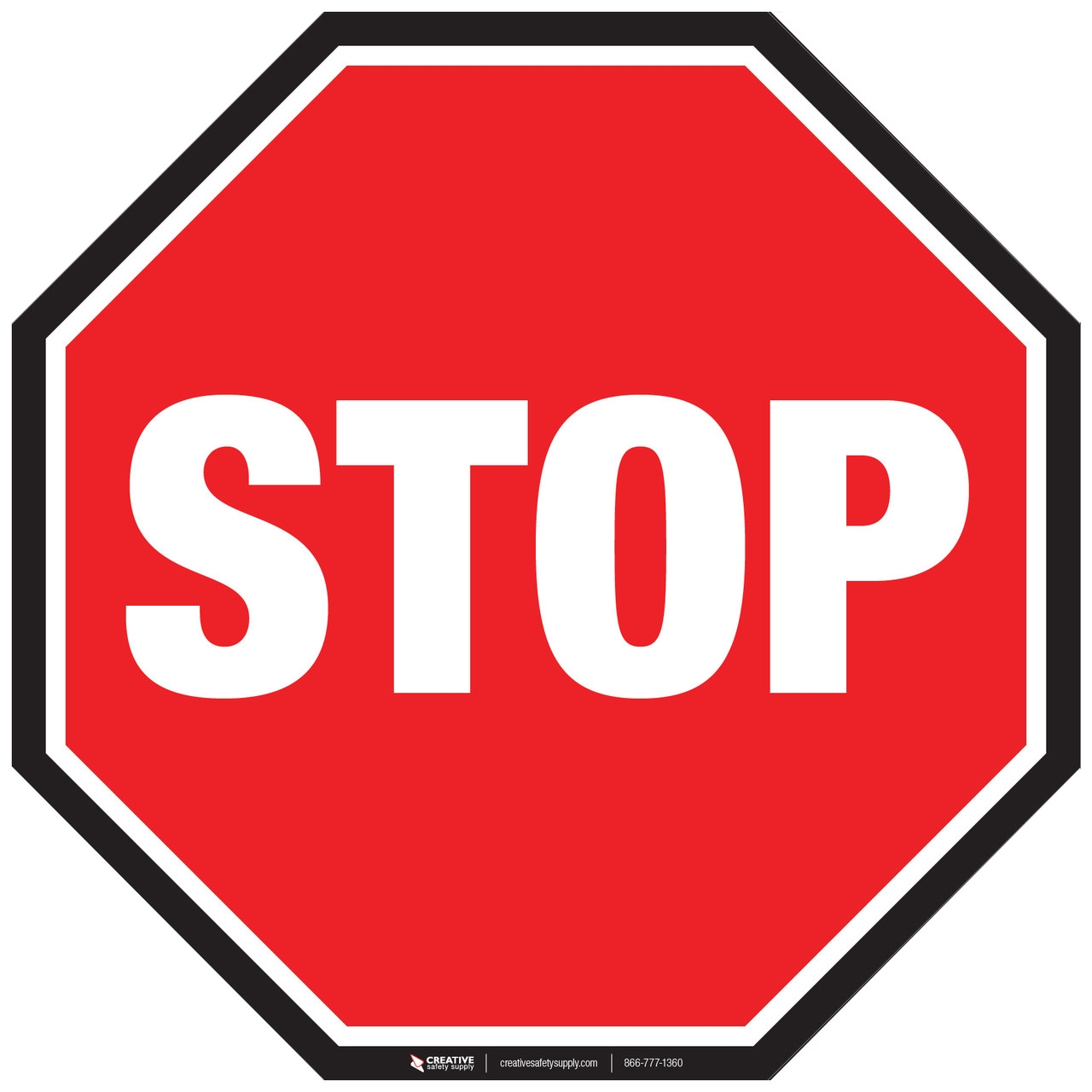 Floor Sign Stop Sign With Black Border Floor Sign Stop Sign With Black Border